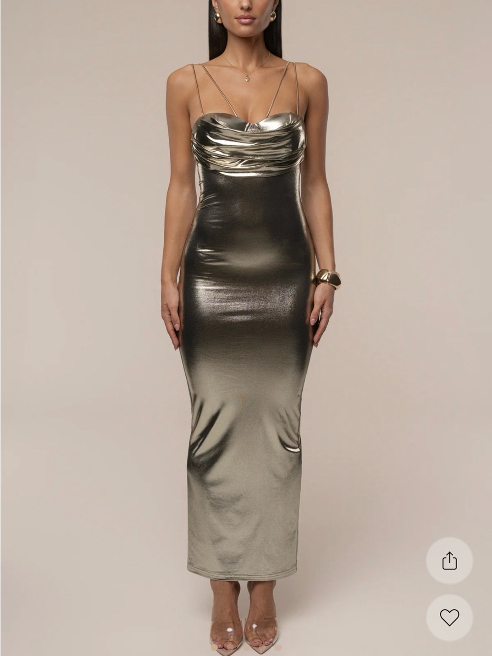 JLUXLABEL light gold visions of you midi dress